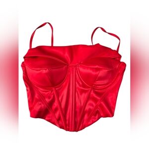 Unbranded Red Satin Corset Size S